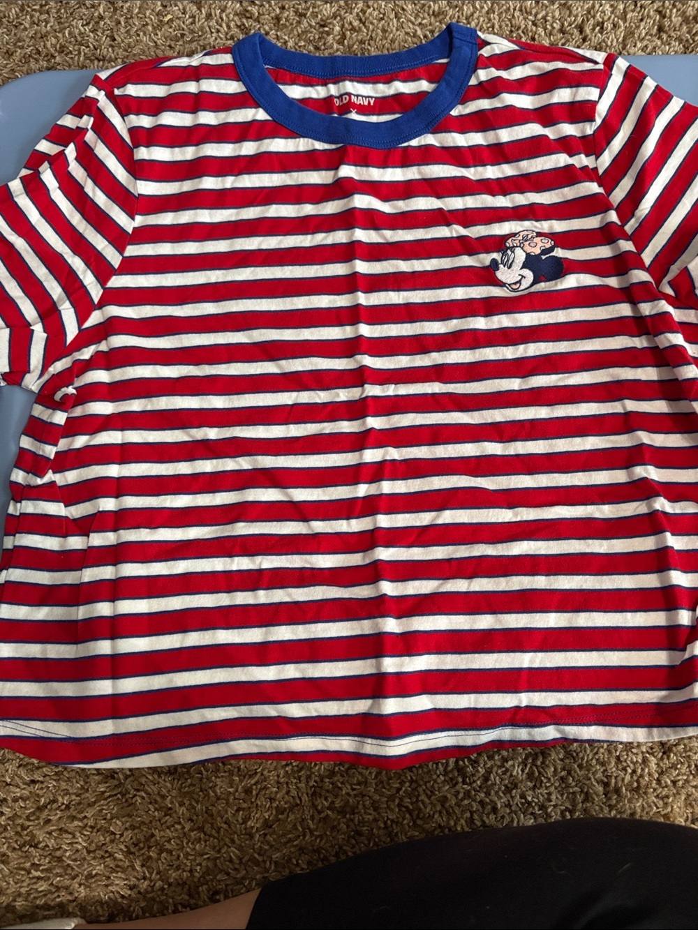 Old Navy Red, White & Blue Striped Minnie Crop Top
